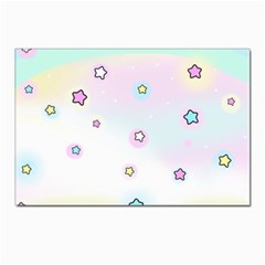 Stars, Cute, Pastel, Pattern Postcards 5  X 7  (pkg Of 10) by kyorashop23