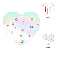 Stars, Cute, Pastel, Pattern Playing Cards Single Design (heart)