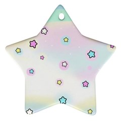 Stars, Cute, Pastel, Pattern Star Ornament (two Sides)