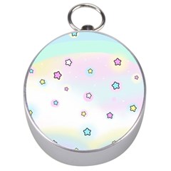 Stars, Cute, Pastel, Pattern Silver Compasses by kyorashop23