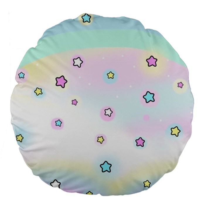 Stars, Cute, Pastel, Pattern Large 18  Premium Flano Round Cushions