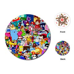 Sticker Art, Brand, Cartoon Playing Cards Single Design (round)