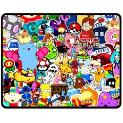 Sticker Art, Brand, Cartoon Two Sides Fleece Blanket (medium) by kyorashop23