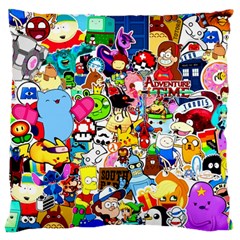 Sticker Art, Brand, Cartoon Standard Premium Plush Fleece Cushion Case (one Side) by kyorashop23