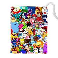 Sticker Art, Brand, Cartoon Drawstring Pouch (5xl) by kyorashop23