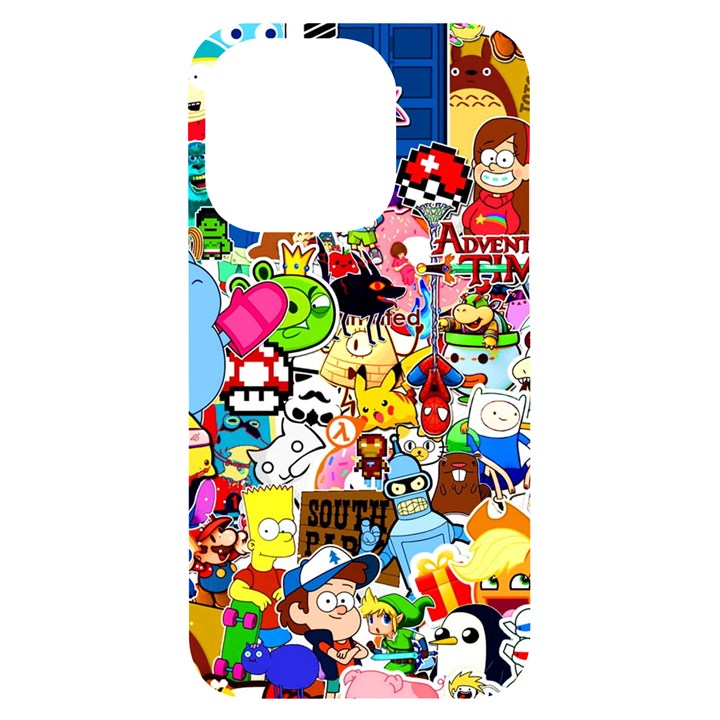 Sticker Art, Brand, Cartoon iPhone 14 Pro Black UV Print Case