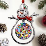 Sticker Art, Brand, Cartoon Metal Snowman Ornament Front