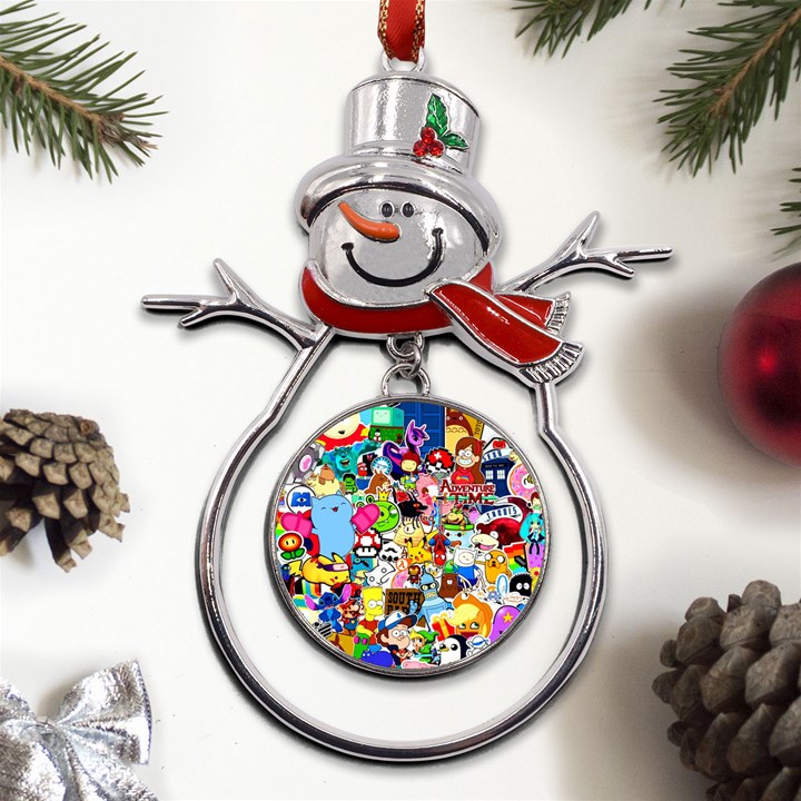 Sticker Art, Brand, Cartoon Metal Snowman Ornament