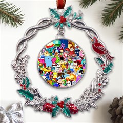 Sticker Art, Brand, Cartoon Metal X mas Wreath Holly Leaf Ornament by kyorashop23