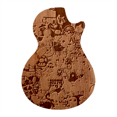 Sticker Art, Brand, Cartoon Guitar Shape Wood Guitar Pick Holder Case And Picks Set by kyorashop23