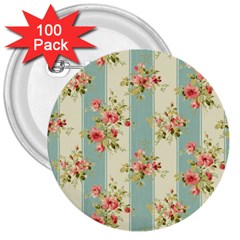 Stripes, Rose,  Texture, Flower, Paper 3  Buttons (100 Pack)  by kyorashop23