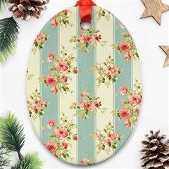 Stripes, Rose,  Texture, Flower, Paper Ornament (oval)