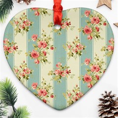 Stripes, Rose,  Texture, Flower, Paper Ornament (heart)