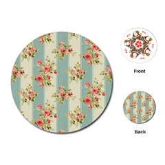 Stripes, Rose,  Texture, Flower, Paper Playing Cards Single Design (round) by kyorashop23