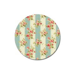 Stripes, Rose,  Texture, Flower, Paper Magnet 3  (round) by kyorashop23