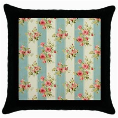 Stripes, Rose,  Texture, Flower, Paper Throw Pillow Case (black) by kyorashop23