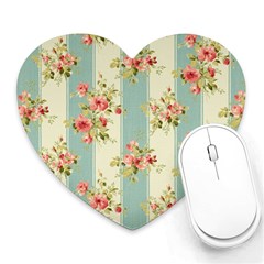 Stripes, Rose,  Texture, Flower, Paper Heart Mousepad by kyorashop23