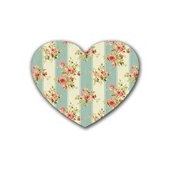 Stripes, Rose,  Texture, Flower, Paper Rubber Coaster (heart) by kyorashop23