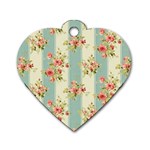 Stripes, Rose,  Texture, Flower, Paper Dog Tag Heart (Two Sides) Back