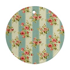 Stripes, Rose,  Texture, Flower, Paper Round Ornament (two Sides)