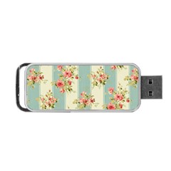 Stripes, Rose,  Texture, Flower, Paper Portable Usb Flash (one Side) by kyorashop23