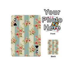 Stripes, Rose,  Texture, Flower, Paper Playing Cards 54 Designs (mini)