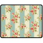 Stripes, Rose,  Texture, Flower, Paper Two Sides Fleece Blanket (Medium) 58.8 x47.4  Blanket Back