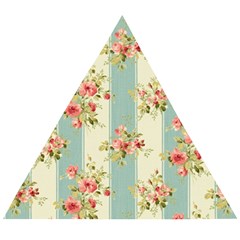 Stripes, Rose,  Texture, Flower, Paper Wooden Puzzle Triangle by kyorashop23