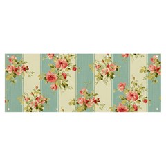 Stripes, Rose,  Texture, Flower, Paper Banner And Sign 8  X 3  by kyorashop23