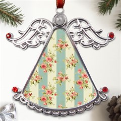 Stripes, Rose,  Texture, Flower, Paper Metal Angel With Crystal Ornament