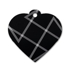 Stripes, Zigzag, Surface, Pattern, Dog Tag Heart (two Sides) by kyorashop23