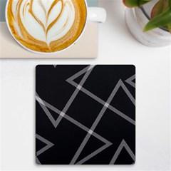 Stripes, Zigzag, Surface, Pattern, Uv Print Square Tile Coaster  by kyorashop23