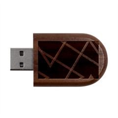 Stripes, Zigzag, Surface, Pattern, Wood Oval Usb Flash Drive by kyorashop23