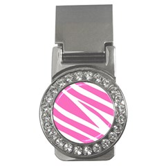 White Pink Stripes, Pattern Money Clips (cz)  by kyorashop23