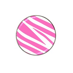 White Pink Stripes, Pattern Hat Clip Ball Marker by kyorashop23