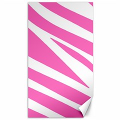 White Pink Stripes, Pattern Canvas 40  X 72  by kyorashop23