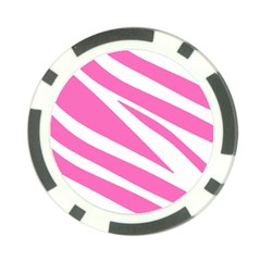 White Pink Stripes, Pattern Poker Chip Card Guard