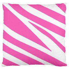 White Pink Stripes, Pattern Large Cushion Case (one Side) by kyorashop23