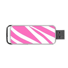 White Pink Stripes, Pattern Portable Usb Flash (two Sides) by kyorashop23