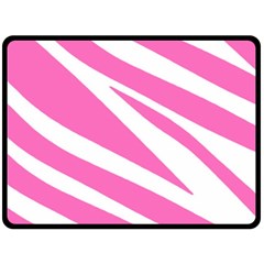 White Pink Stripes, Pattern Two Sides Fleece Blanket (large) by kyorashop23