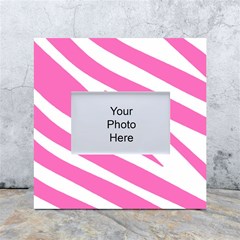 White Pink Stripes, Pattern White Box Photo Frame 4  X 6  by kyorashop23