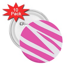 White Pink Stripes, Pattern 2 25  Buttons (10 Pack)  by kyorashop23