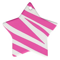 White Pink Stripes, Pattern Ornament (star) by kyorashop23