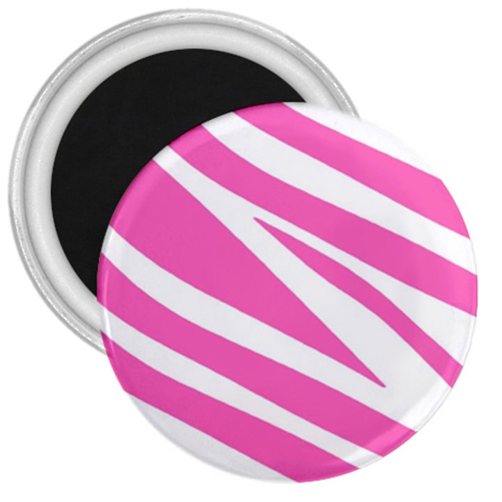 White Pink Stripes, Pattern 3  Magnets