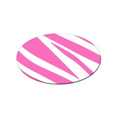 White Pink Stripes, Pattern Sticker Oval (100 Pack) by kyorashop23