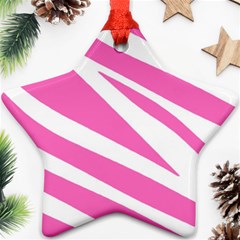 White Pink Stripes, Pattern Star Ornament (two Sides)