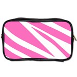 White Pink Stripes, Pattern Toiletries Bag (Two Sides) Front