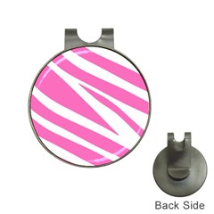 White Pink Stripes, Pattern Hat Clips With Golf Markers by kyorashop23