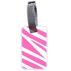 White Pink Stripes, Pattern Luggage Tag (two Sides) by kyorashop23