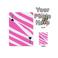 White Pink Stripes, Pattern Playing Cards 54 Designs (mini)